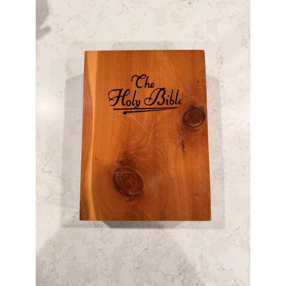 Vintage Memorial Edition Holy Bible Cedar Box New American Bible Rosary Set